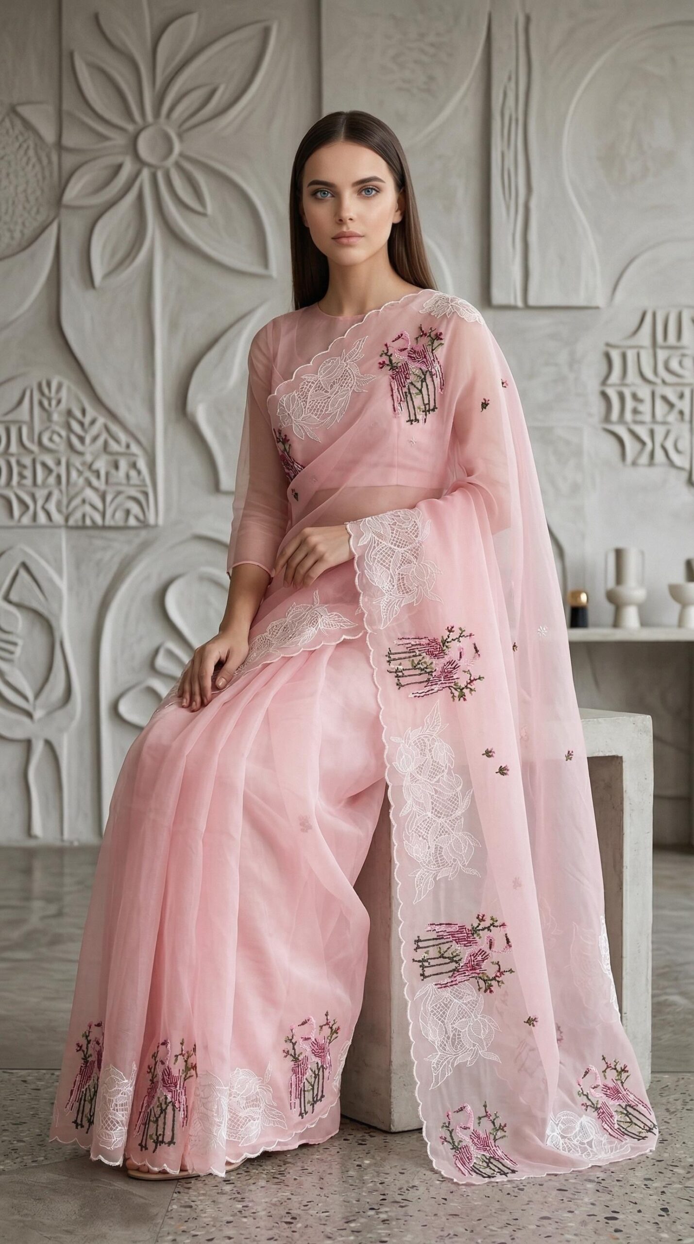 organza saree - Image 4