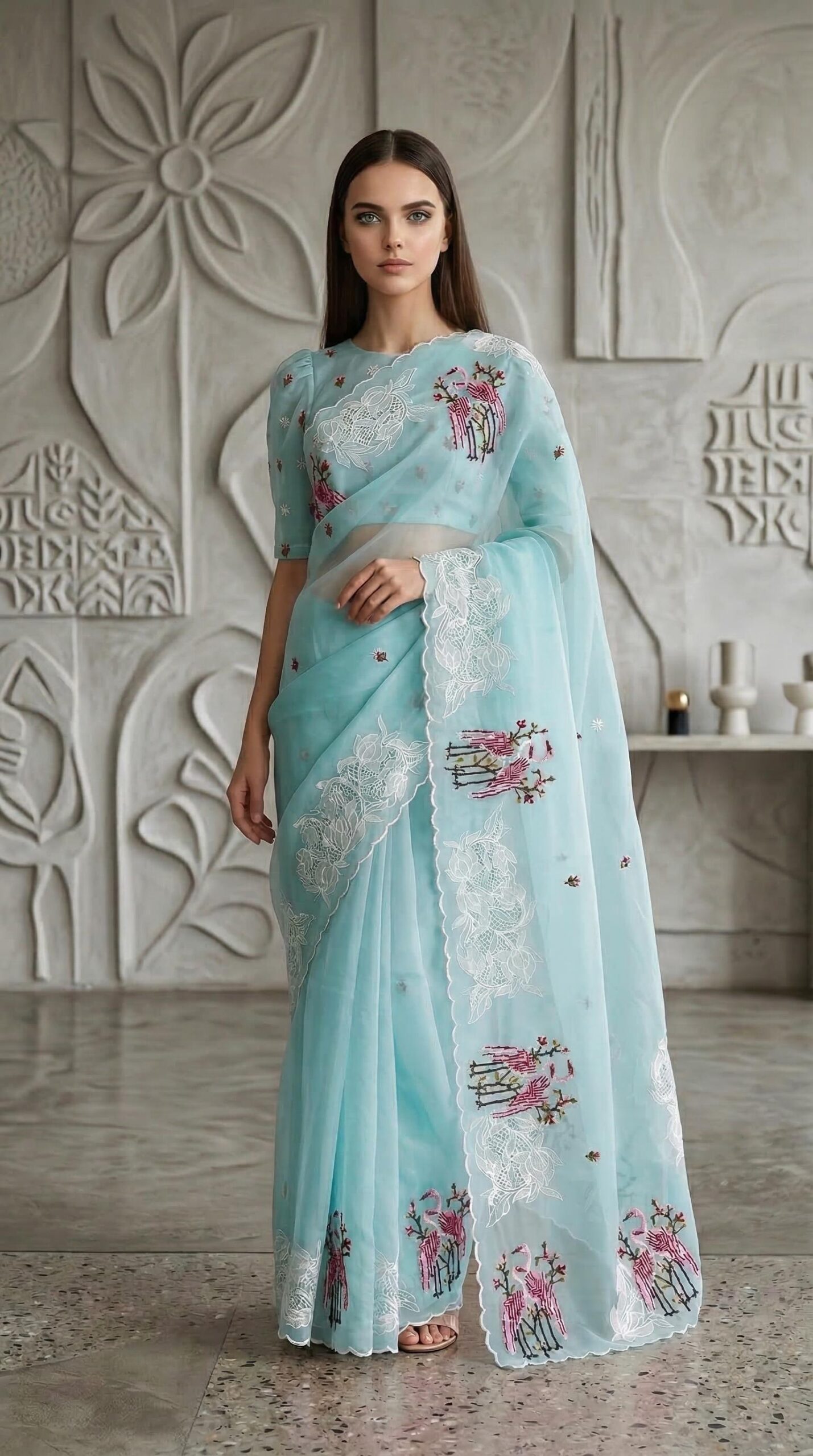 organza saree - Image 5