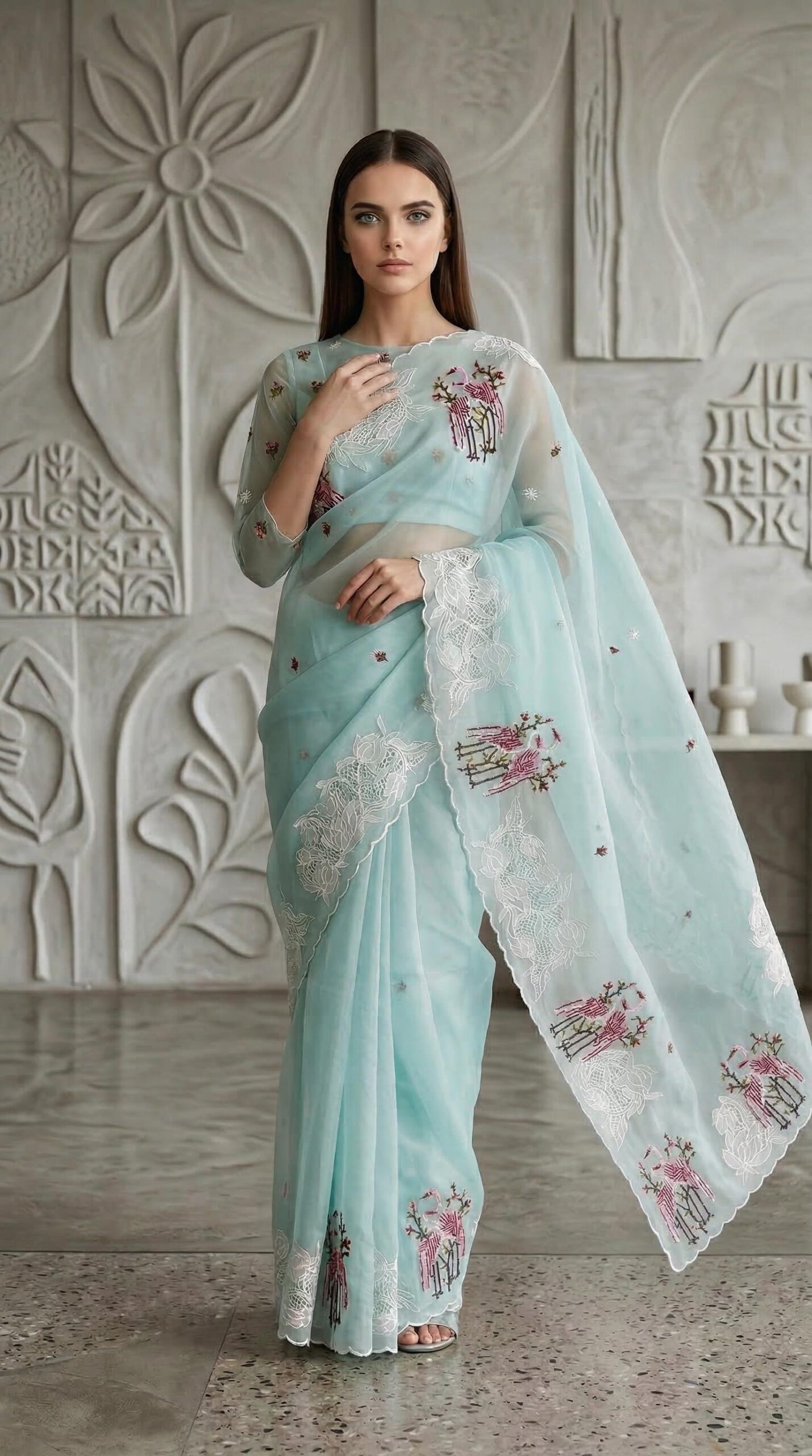 organza saree - Image 6