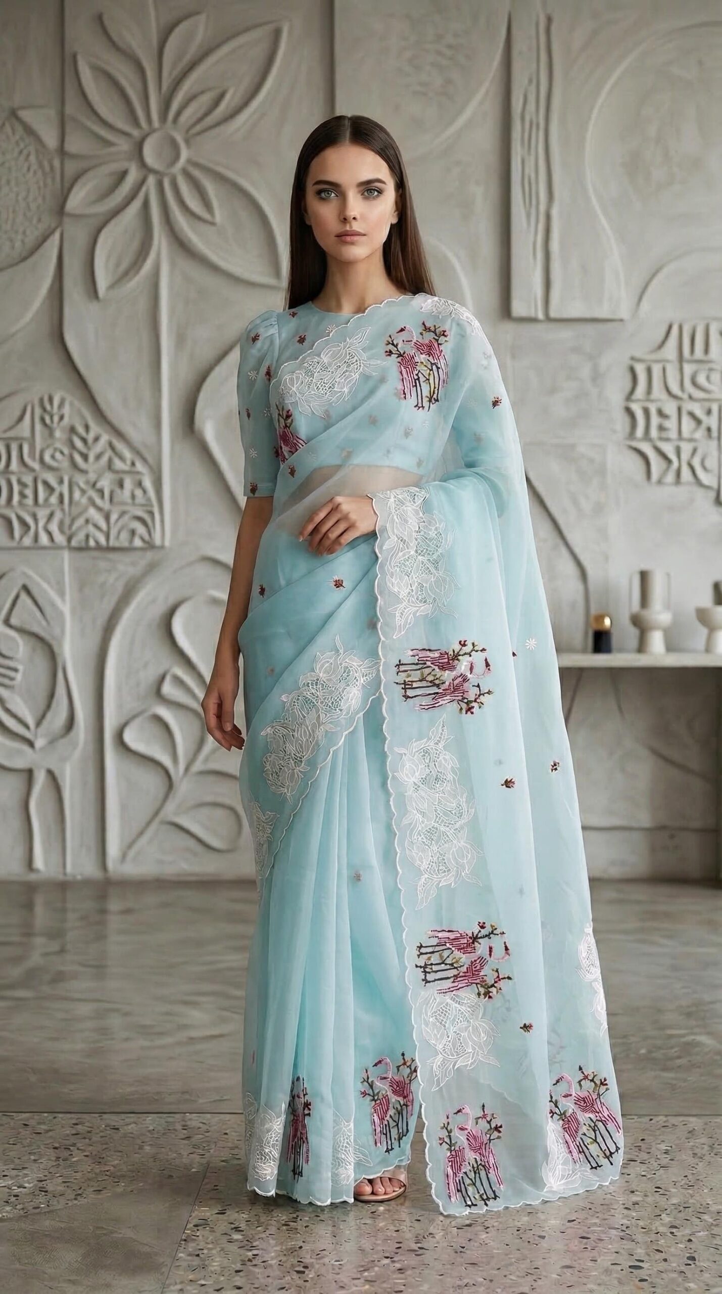 organza saree - Image 7