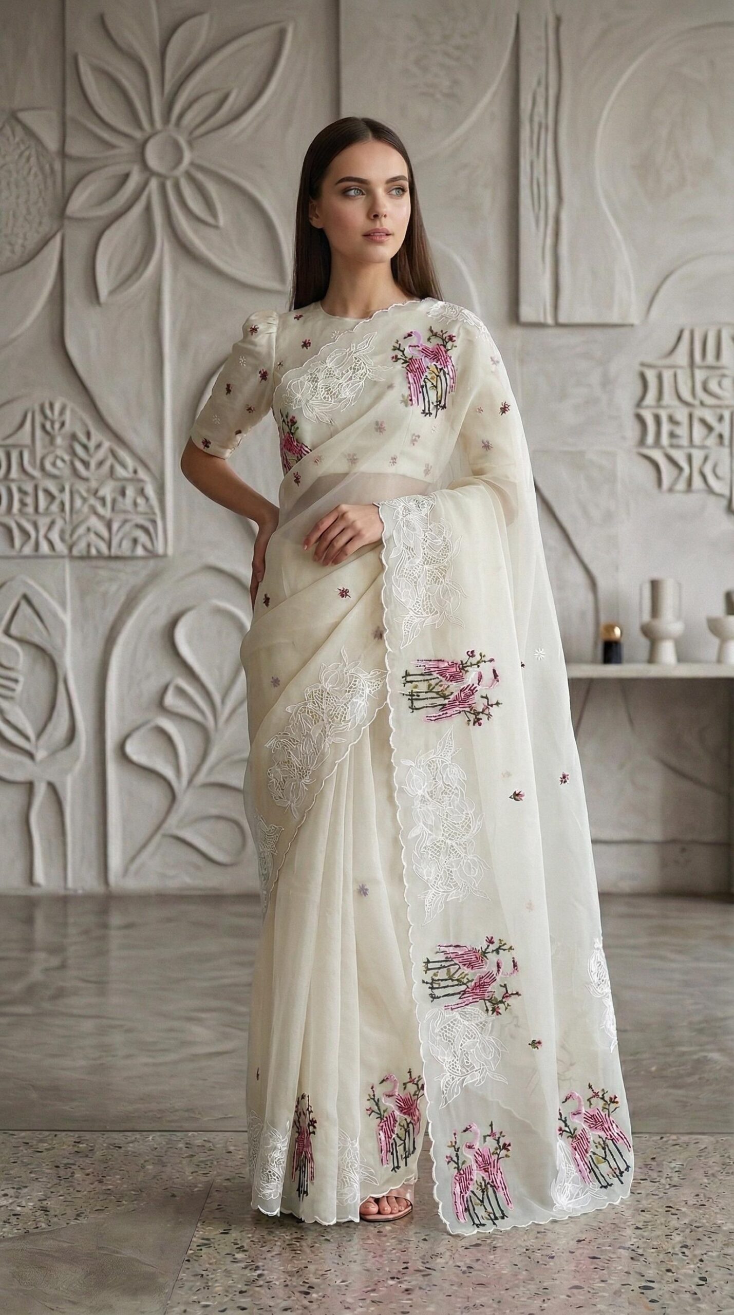 organza saree - Image 8