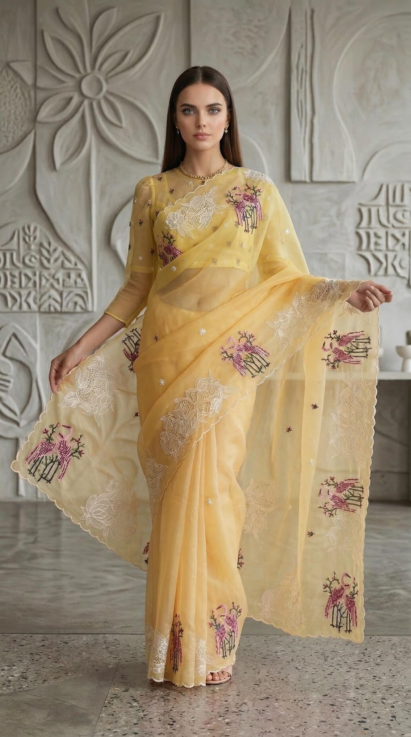 organza saree - Image 9